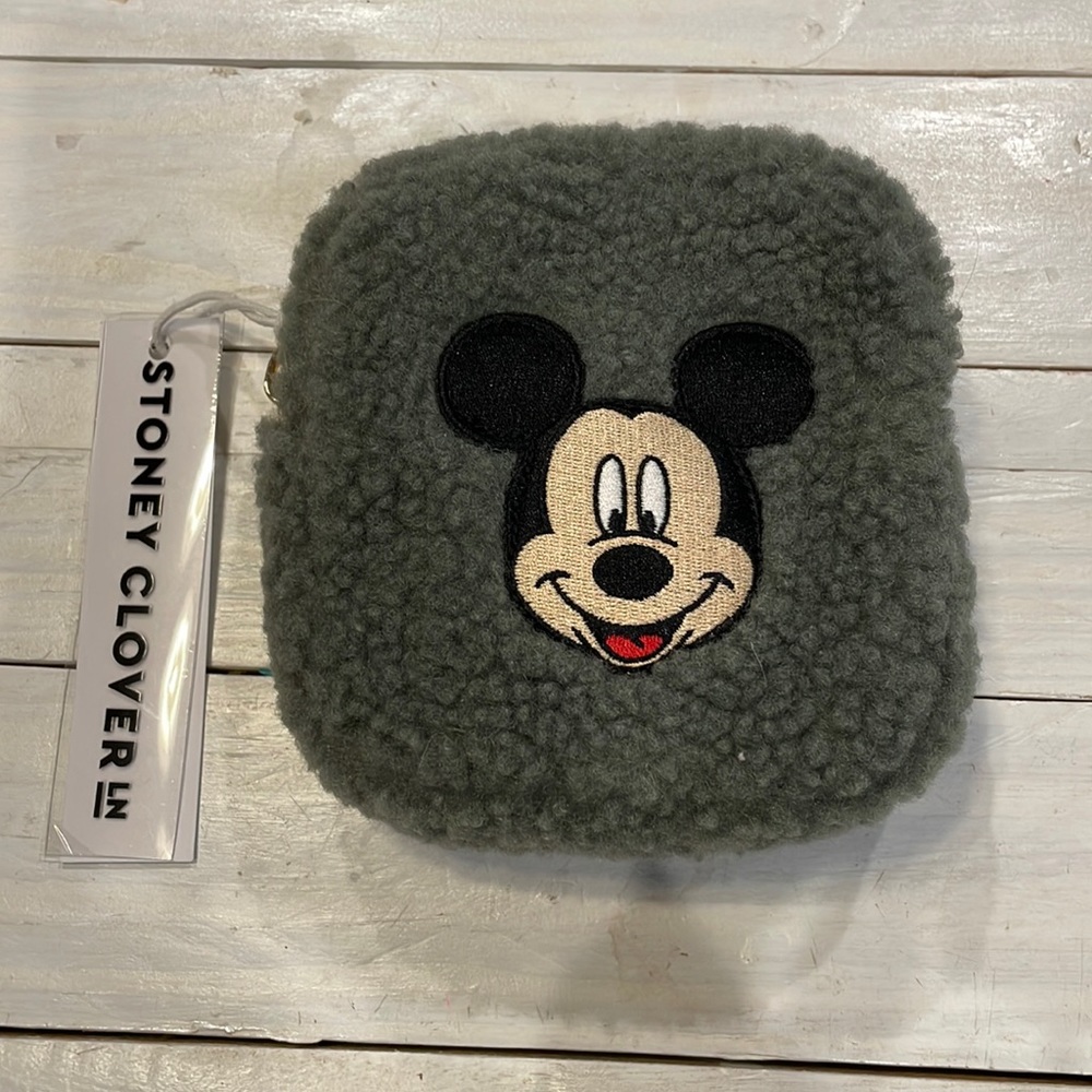 Stoney Clover Lane SCL Fable Mickey Mouse 3” patch Cozy Moss Sherpa Mini Pouch